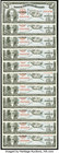 Cuba Banco Nacional de Cuba 1 Peso 1953 Pick 86a, Eleven Consecutive Examples Choice Crisp Uncirculated. 

HID09801242017