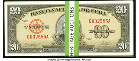 Cuba Banco Nacional de Cuba 20 Pesos 1958 Pick 88b, Fifty-Three Examples Very Fine or Better. 

HID09801242017