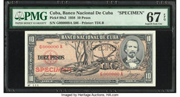 Cuba Banco Nacional de Cuba 10 Pesos 1958 Pick 88s2 Specimen PMG Superb Gem Unc 67 EPQ. Perforated cancelled. 

HID09801242017