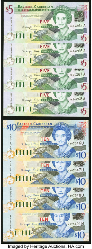 A Colorful Selection from the East Caribbean Central Bank. Choice Crisp Uncircul...