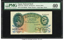 Egypt National Bank of Egypt 50 Piastres 28.7.1941 Pick 21b PMG Extremely Fine 40. 

HID09801242017