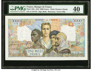 France Banque de France 5000 Francs 8.10.1942 Pick 103a PMG Extremely Fine 40. Pinholes.

HID09801242017