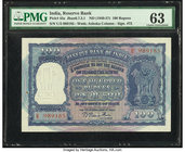 India Reserve Bank of India 100 Rupees ND (1949-57) Pick 43a Jhun6.7.3.1 PMG Choice Uncirculated 63. Staple holes at issue; minor rust.

HID0980124201...