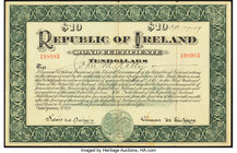 Ireland Republic of Ireland 10 Dollars 21.1.1920 Pick UNL Bond Certificate Very Good. Tape and splits present. There will be no returns on this lot fo...