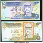 Jordan Central Bank 10; 20 Dinars 1992 Pick 26a; 27a Two Examples Choice About Uncirculated; Crisp Uncirculated. 

HID09801242017