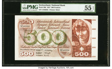 Switzerland National Bank 500 Franken 1957 Pick 50b PMG About Uncirculated 55 EPQ. 

HID09801242017