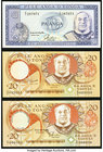 Tonga National Reserve Bank 10; 20; 20 ND (1992-95; 1992-95); 1.7.1989 Pick 28; 29; 30 Three Examples Crisp Uncirculated. Minor stains are seen along ...