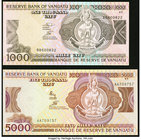 Vanuatu Reserve Bank of Vanuatu 5000; 1000 Vatu ND (1993) Pick 6; 7 Two Examples Crisp Uncirculated. 

HID09801242017