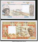 West African States Banque Centrale des Etats de L'Afrique de L'Ouest, Cote d'Ivoire 5000; 10,000 Francs 1989; ND (1991-92) Pick 108Ag; 109Aj Two Exam...