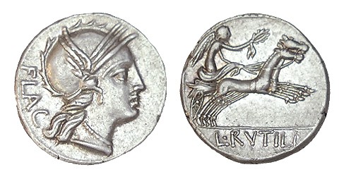 RUTILIA. Denario. L. Rutilius Flacus. CD-1237, SI-1. 3,92 g. EBC/EBC-
