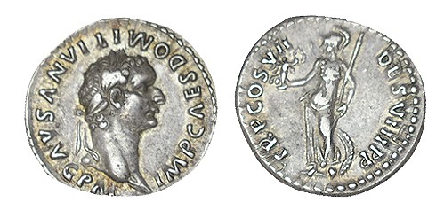 DOMICIANO. Denario. R/ Minerva a izq. con lanza, Victoria en su mano dcha. y a s...