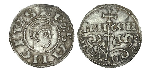 ARAGÓN. Dinero. Sancho Ramírez. A/. Busto a dcha., alrededor ly.: SANCIVS REX. R...