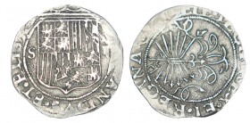 2 REALES. Sevilla. A/S-II a los lados del escudo, R/"P tumbada" XC-265. 6,84 g. MBC