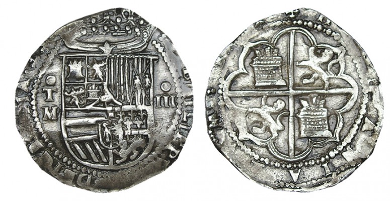 4 REALES. Toledo. S/f.-M. A/ T superada de roel sobre M a izq. Del escudo. Valor...