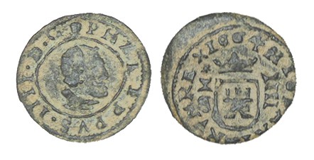4 MARAVEDÍS. Cuenca. 1664-CA/S XC-1340 (Vte.) 1,14 g. MBC+