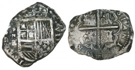 8 REALES. Cartagena de Indias. (1628) - E. A/. Valor VIII vertical a dcha. del escudo. R-N-E a izq. del mismo. Fecha no visible en reverso. XC-253. 26...