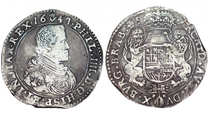 1 DUCATÓN. Amberes. 1647/8. DH 1504, HV- 642.AN. Ligero fallo en canto. 32,28 g....