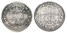 2 REALES. Segovia.1682 - M. XC- 639. 5,42 g. MBC