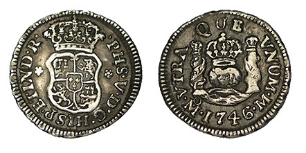 1/2 REAL. México. 1746-M. XC-1871. 1,64 g. MBC+