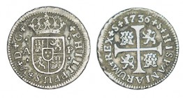 1/2 REAL. Sevilla 1736-AP. XC-1934. 1,40 g. ESCASA. MBC