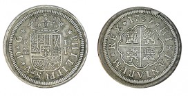1 REAL. Segovia 1729/8-F. XC-1695 (Vte. por sobrefecha). 2,89 g. RARA. MBC+/EBC-