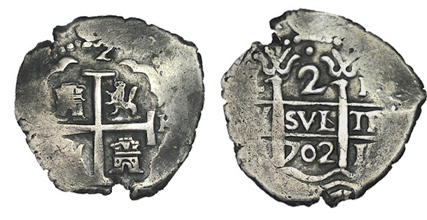 2 REALES. Lima 1702-H. XC-1191. 6,60 g. MBC