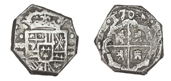 2 REALES. Madrid. 1704-BR. Marca de ceca horizontal. Visibles los cuatro dígitos...