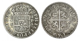 2 REALES. Sevilla. 1735-PA. XC-1435. 5,87 g. MBC+