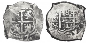 8 REALES. Potosí. 1717 - Y. XC- 877. 27,16 g. (MBC)