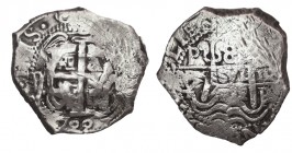 8 REALES. Potosí. 1722-Y. XC-882. 26,46 g. (MBC-)