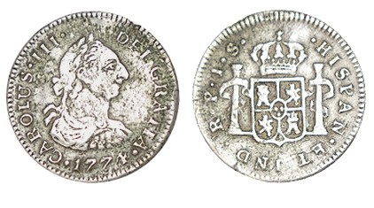 1/2 REAL. Popayán 1774-JS. XC-1783. 1,45 g. Pieza tipo. Plata con erosiones. MUY...