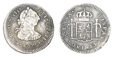 1/2 REAL. Santiago 1779/9-DA. G de GRATIA rectificada sobre G girada 90º. XC-183...