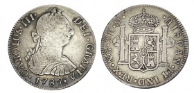 2 REALES. Guatemala. 1787-M. XC-1253. 6,40 g. RARA. MBC