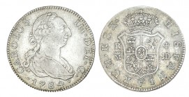 4 REALES. Madrid 1784-JD. XC-1117. 13,32 g. MUY ESCASA. Bonito tono. MBC