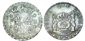 8 REALES. Guatemala. 1771-P. XC-820. 26,88 g. MBC