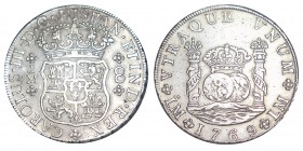 8 REALES. Lima. 1769-JM. XC-846. Una corona imperial y una real. ESCASA. 26,97 g. MBC