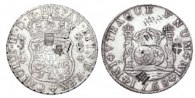 8 REALES. Lima. 1768-JM. XC-845 con resellos chinos. 26,89 g. (EBC)