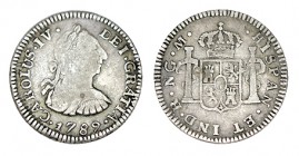1/2 REAL. Guatemala 1789-M. XC-1223. 1,68 g. RARA. MBC