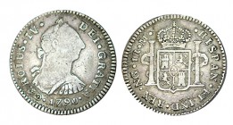 1 REAL. Guatemala 1790/89-M. XC-1073 (Vte. por sobrefecha). 3,28 g. RARA. MBC-