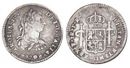 1 REAL. Potosí. 1790/89-PR. XC-1158. 3,26 g. MBC