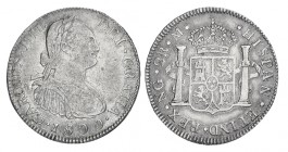 2 REALES. Guatemala. 1800-M. XC-923. 6,77 g. MUY ESCASA. Pát. MBC
