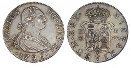 4 REALES. Madrid 1796-FA. XC-829. 13,41 g. Bonito ejemplar de pátina antigua. EBC/EBC+