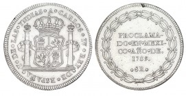 PROCLAMACIÓN en México. 1789. (Valor 8 Rls). AH-161, XC-679. 26,82 g. EBC