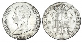 8 REALES. Madrid.1809-IG. XC-33. 27,10 g. Rayita de metal en anv. MUY ESCASA. (EBC)