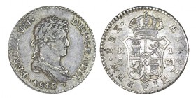 1 REAL. Cádiz 1813-CJ. XC-1088. 2,88 g. Pieza tipo. MBC