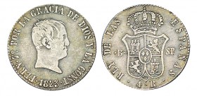 4 REALES (Mod. 2 Rls.). Barcelona. 1823-SP. XC-833. 5,71 g. MBC