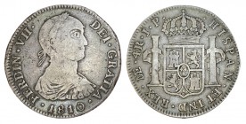 4 REALES. Lima 1810-JP. Busto indio. XC-738. 13,03 g. RARA. MBC-