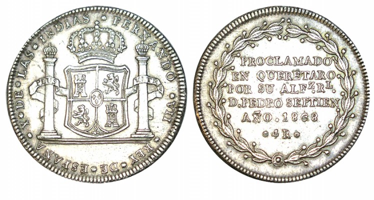 PROCLAMACIÓN en Querétaro 1808 (Valor 4 Rls.). AH-60, XC-798. 13,49 g. RARA. EBC...