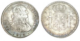 4 REALES. Santiago 1813-FJ. XC-807.13,44 g. Bonita Pát. MUY ESCASA. EBC-