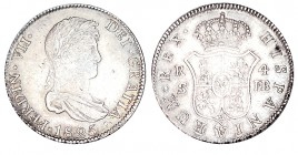 4 REALES. Sevilla 1825-JB. XC-816. 13,48 g. ESCASA. EBC-